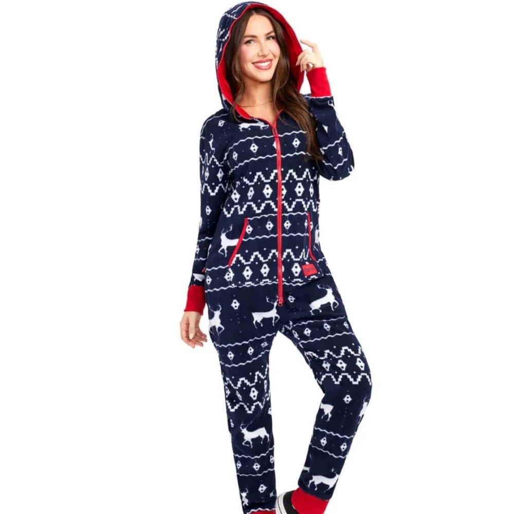 Unisex Holiday Inspired Onesie! Christmas Pjs Jumpsuit! Very cozy & festive!